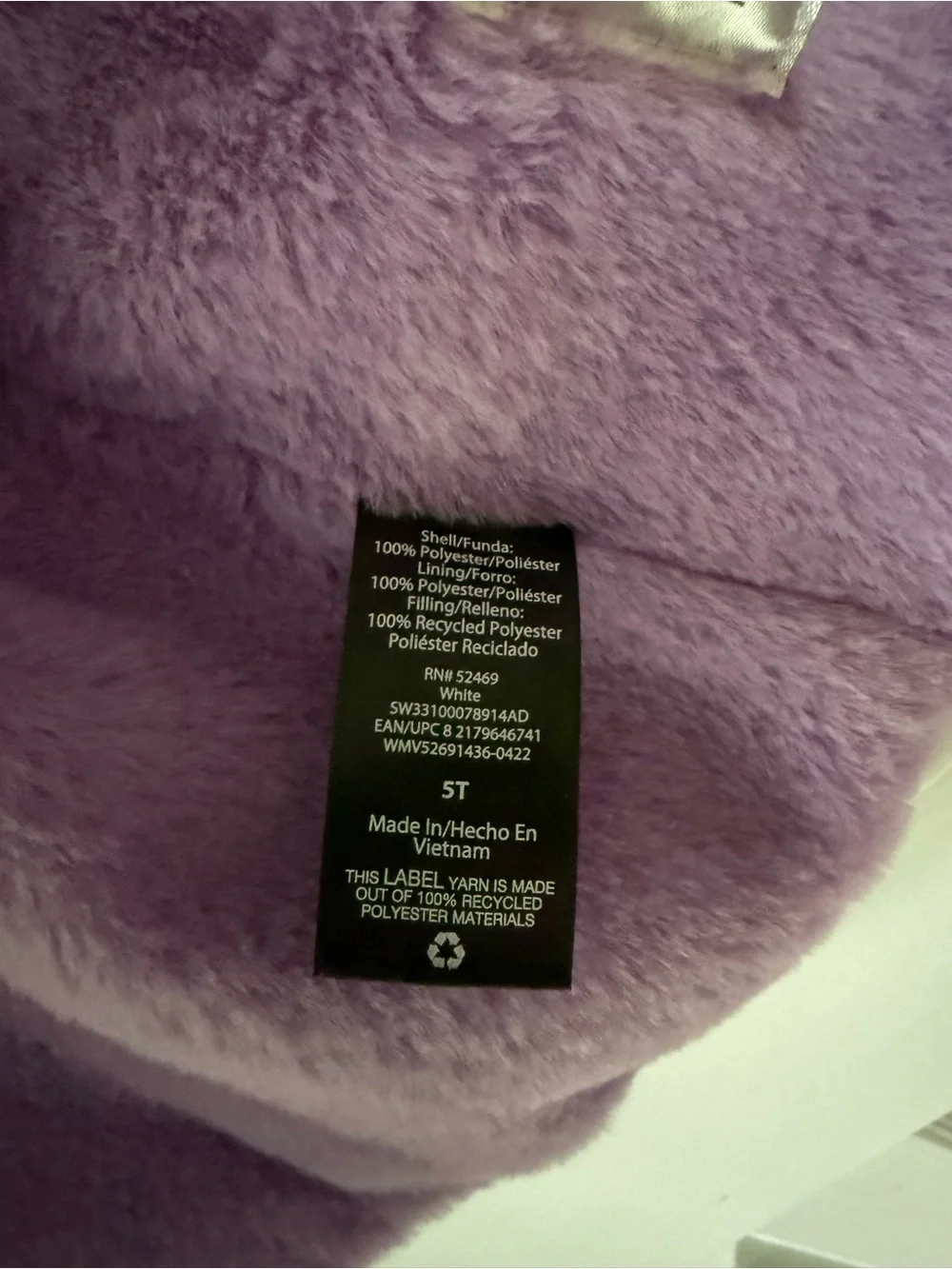 Swiss Tech White & Lavender Star Kids Puffer Jacket